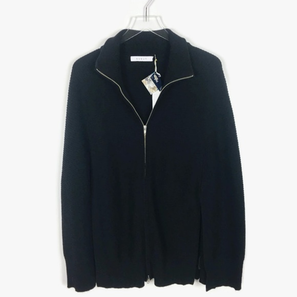 Kokun | Ridged Zip Cashmere Blend Poncho M - Picture 2 of 6